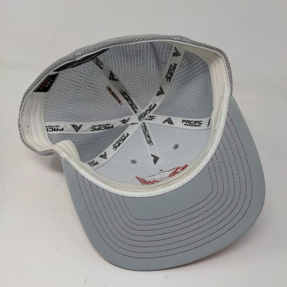 Pacific Headwear Men's Fitted Hat Gray Size L/XL 7 3/8 - 8 Embroidered BSM Logo - Picture 8 of 11